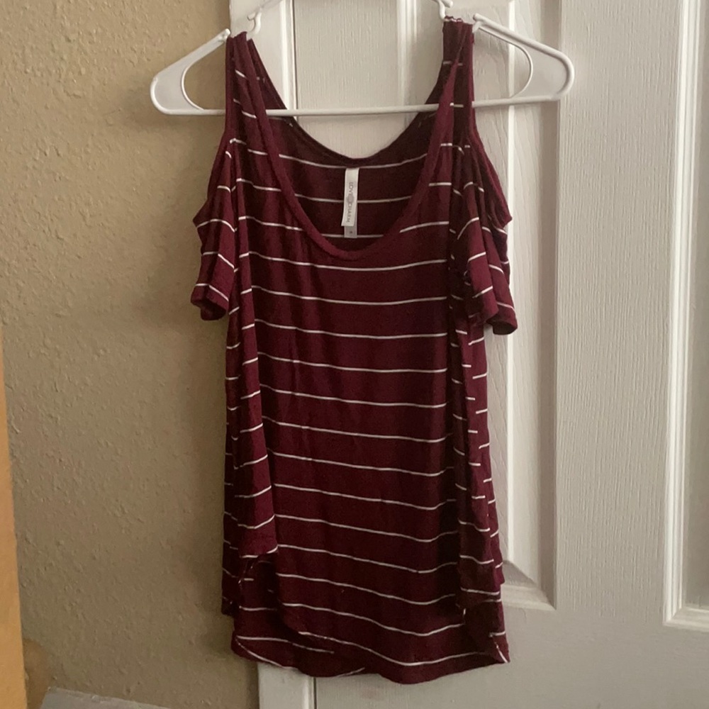 Maroon striped top